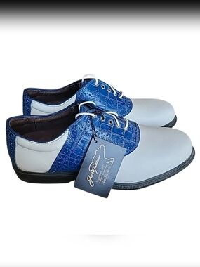 Allen Edmonds Jack Nicklaus Golf Shoes Mens 9.5D Brogue Saddle Leather Spikeless